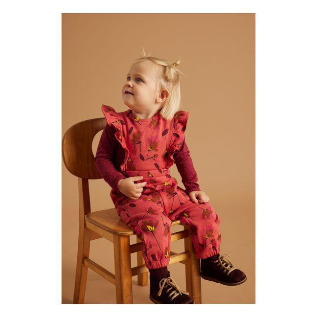 Fifi Organic Cotton Spotty Bodysuit | Dark red