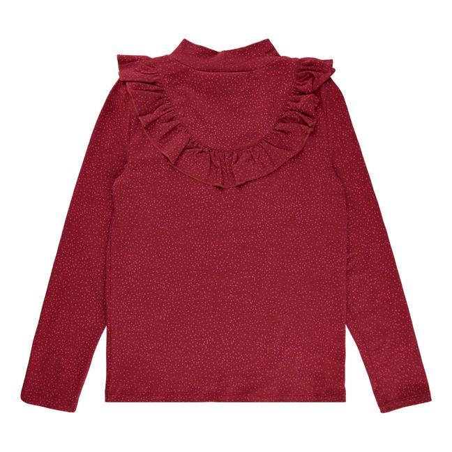 Kayenne Organic Cotton Spotty T-shirt | Dark red