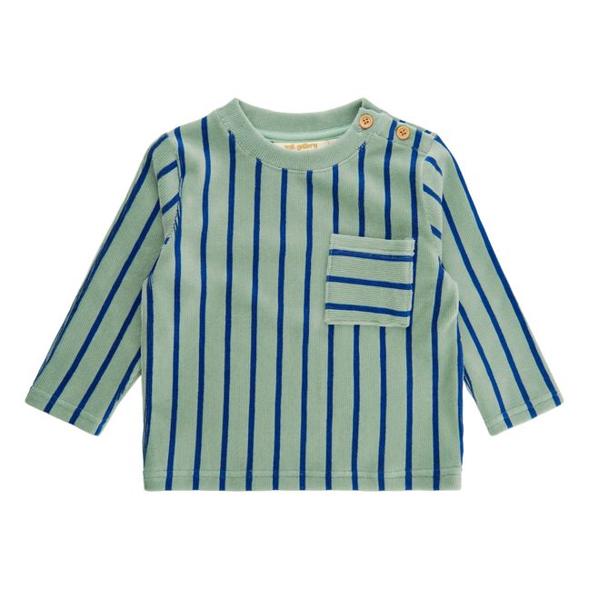 Sweat Velours Rayé | Green water
