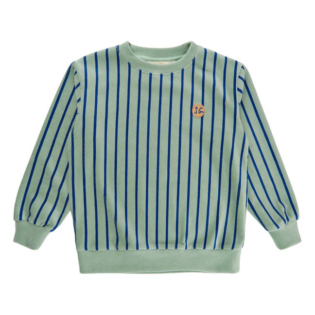 Sweat Velours Rayé Konrad | Verde agua