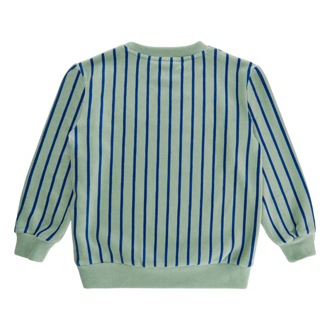 Konrad Striped Velvet Sweatshirt | Green water
