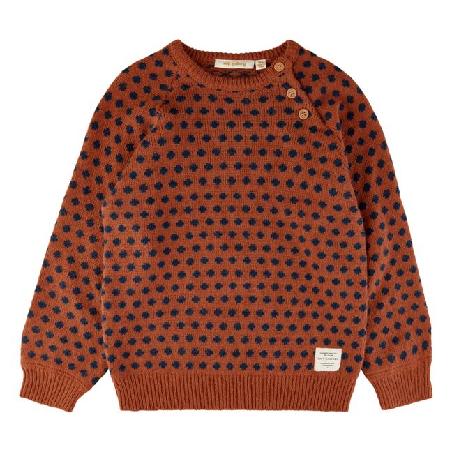 Jersey de punto de lana y algodón ecológico Miller | Terracotta