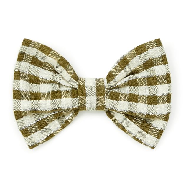 Fermaglio con Fiocco Lurex Vichy | Verde militare