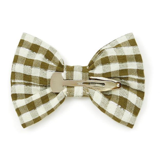 Fermaglio con Fiocco Lurex Vichy | Verde militare