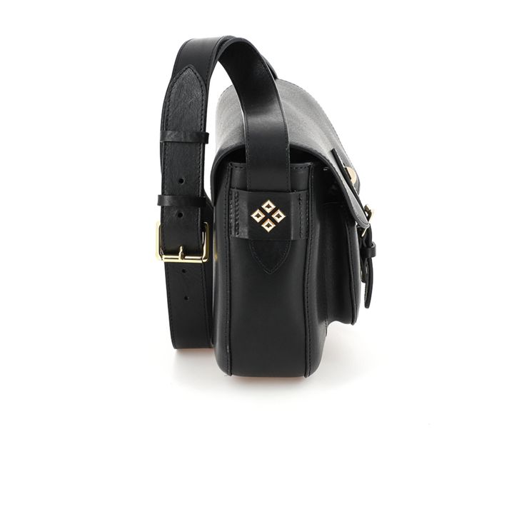 Le Flav Leather Satchel Bag | Black- Product image n°1