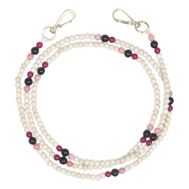 Cordon perle de bois Arielle | Magenta