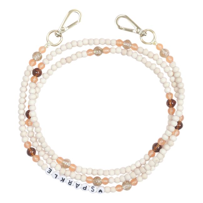 Cordon perle de bois Arielle Sparkle | Doré