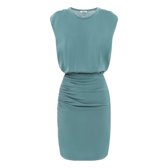 Robe Drapée Coton Bio | Blue Green