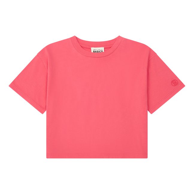 T-Shirt Boxy für Mädchen aus Bio-Baumwolle | Korallenfarben