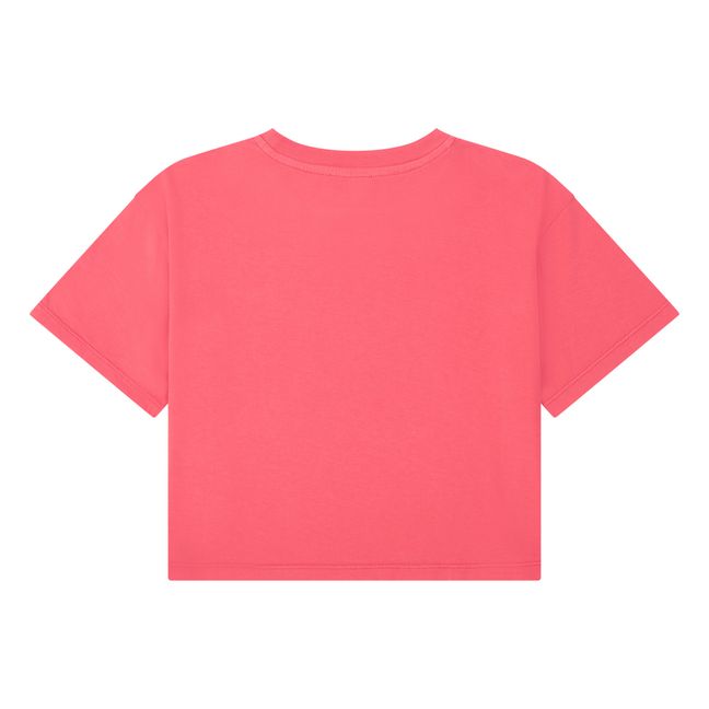 T-Shirt Boxy für Mädchen aus Bio-Baumwolle | Korallenfarben