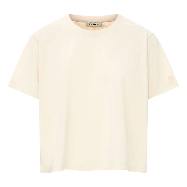T-Shirt Boxy Coton Bio | Blanco Roto