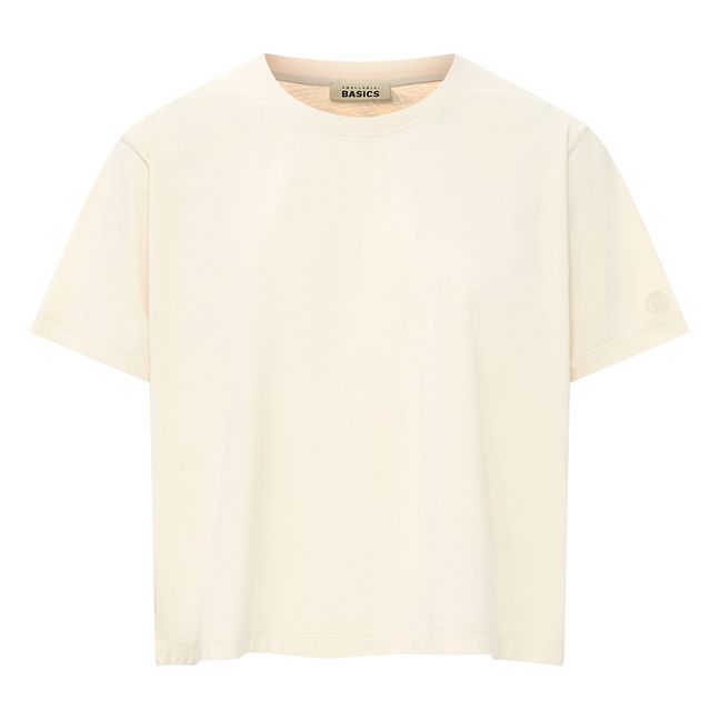 T-Shirt Boxy Femme Coton Bio | Blanc cassé