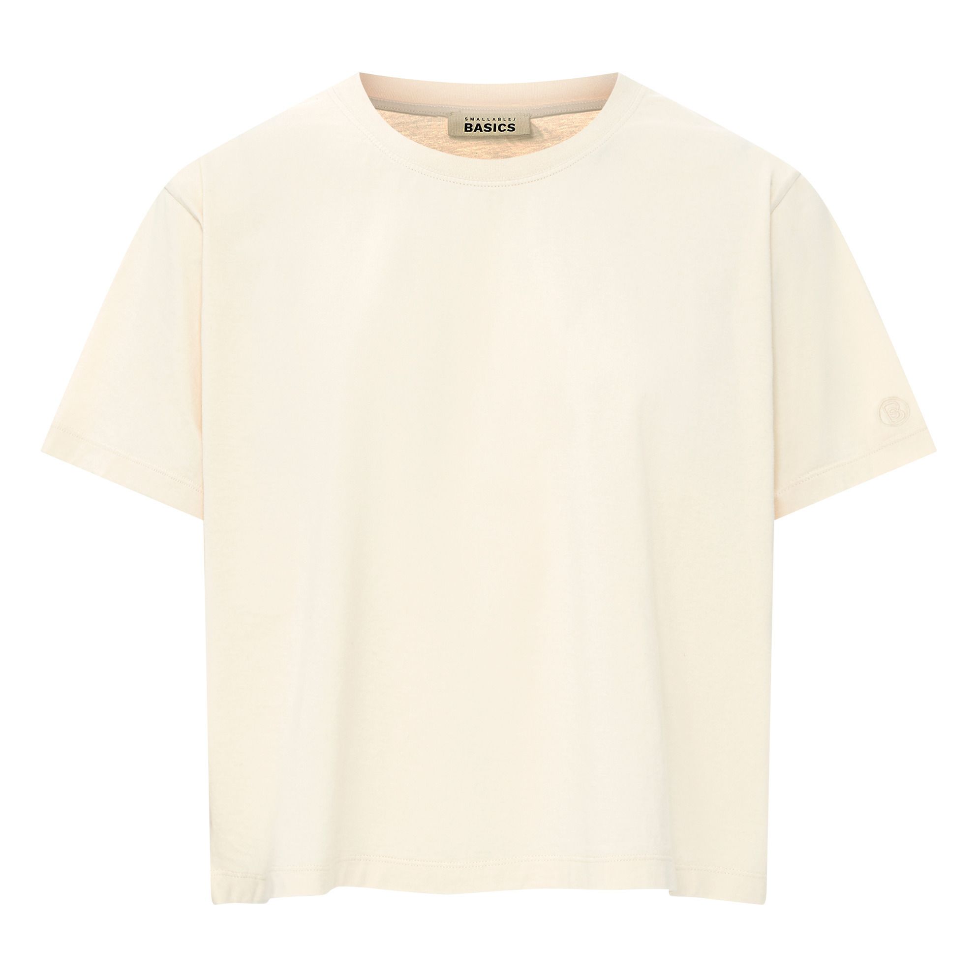 SMALLABLE BASICS T-Shirt Boxy für Damen aus Bio-Baumwolle | Grauweiß
