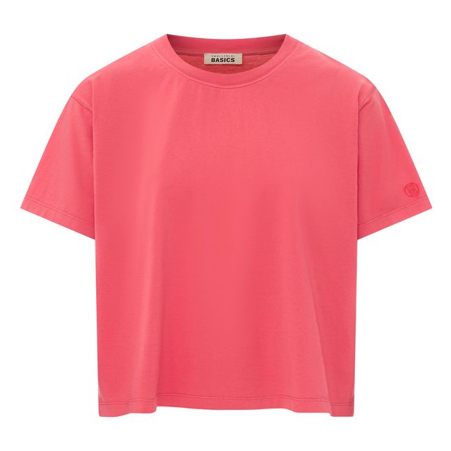 T-Shirt Boxy für Damen aus Bio-Baumwolle | Korallenfarben