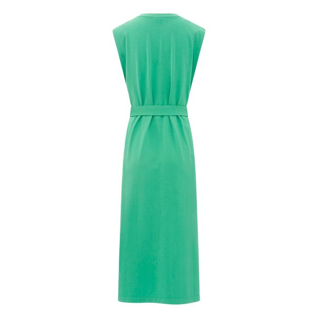 Vestido con aberturas para mujer de algodón orgánico | Verde