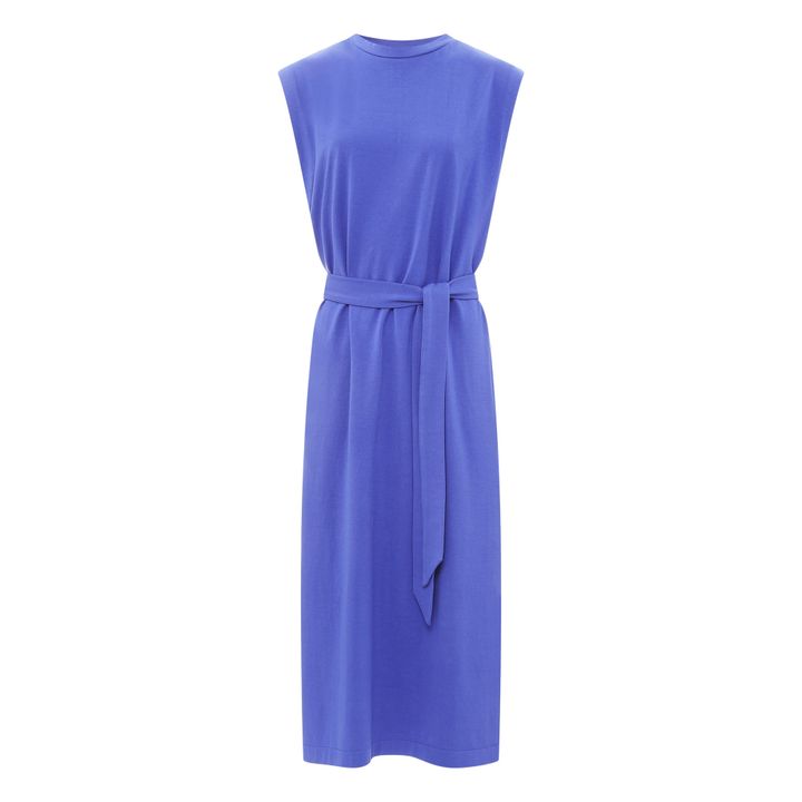 Vestido con aberturas para mujer de algodón orgánico | Azul- Imagen del producto n°0
