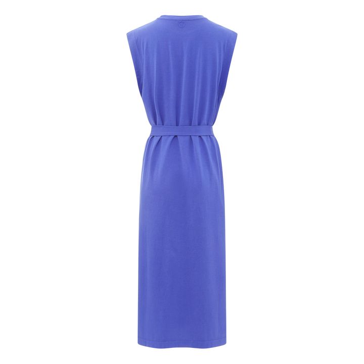 Vestido con aberturas para mujer de algodón orgánico | Azul- Imagen del producto n°1