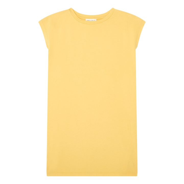 Vestido con aberturas de algodón orgánico Niña | Amarillo- Imagen del producto n°0