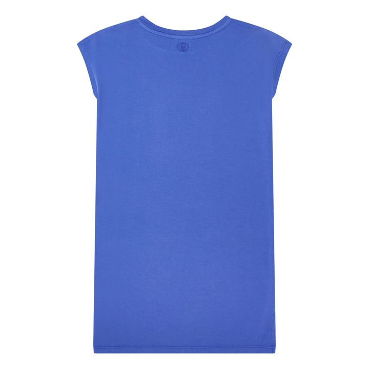 Vestido con aberturas de algodón orgánico Niña | Azul índigo- Imagen del producto n°2