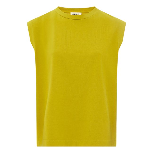 Camiseta de tirantes de algodón bio Mujer | Verde amarillo