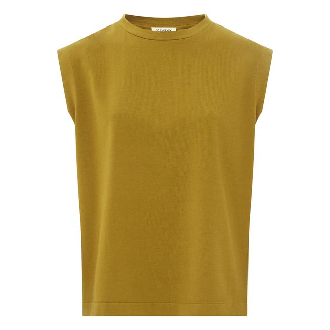 Camiseta de tirantes de algodón bio Mujer | Marrón Dorado