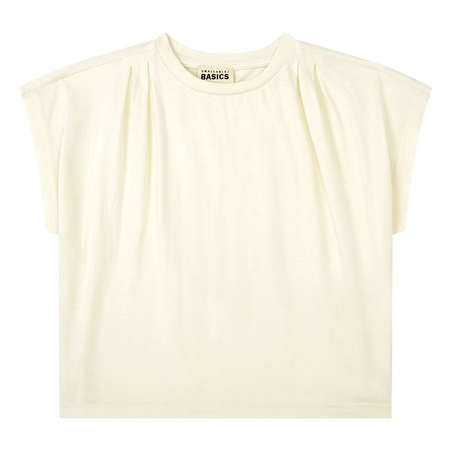 T-Shirt Plissé Coton Bio | Blanco Roto