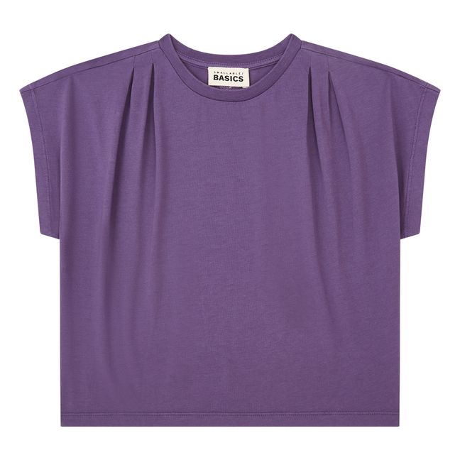 T-Shirt Plissé Coton Bio | Arándano