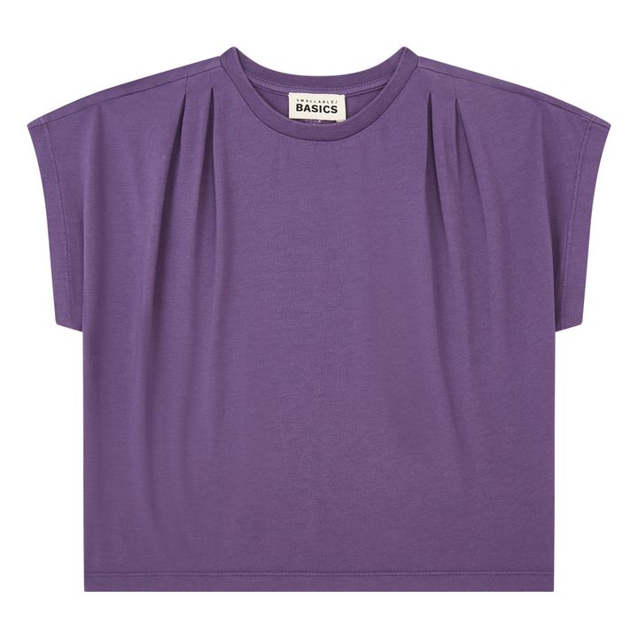 Plissee-T-Shirt für Mädchen aus Bio-Baumwolle | Blaubeere- Produktbild Nr. 0