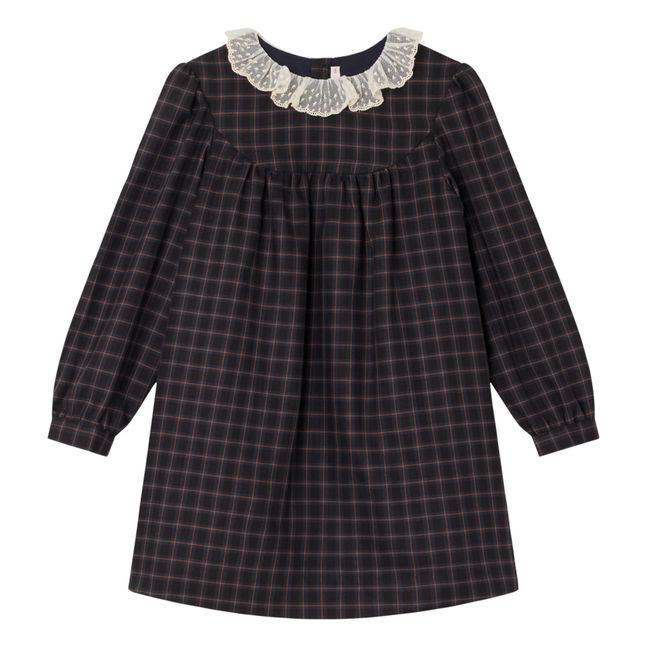 Vestito a Quadri Tamiko | Grigio antracite