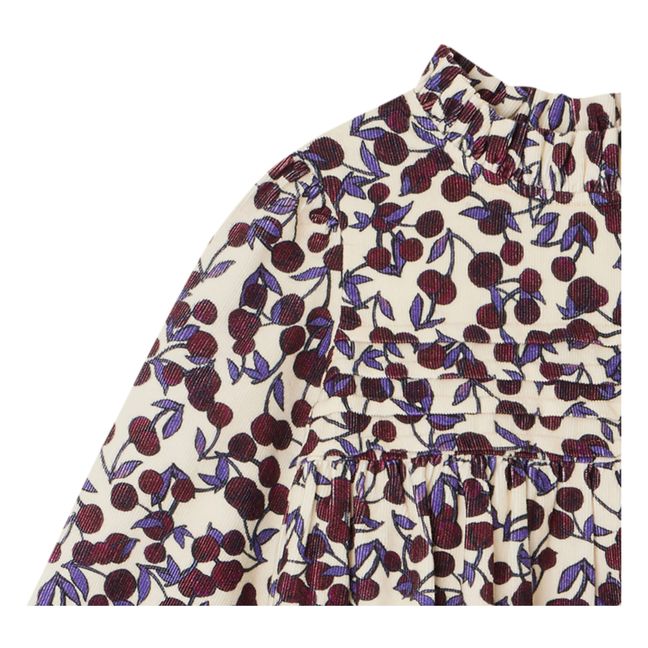 Robe Velours Milleraies Fleurie Topaz | Prune