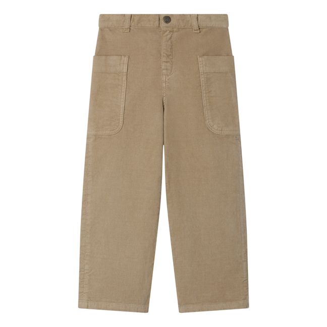 Pantaloni in velluto a coste con risvolto | Camel