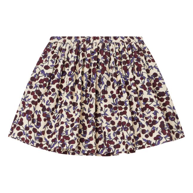 Jupe Velours Milleraies Fleuri Suzon | Prune