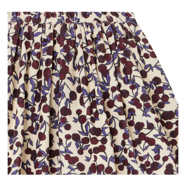 Jupe Velours Milleraies Fleuri Suzon | Prune