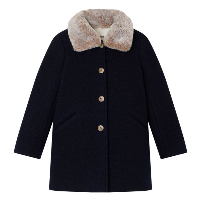 Manteau Laine Temaggie | Bleu marine