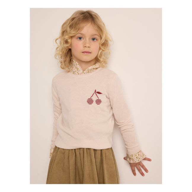 Maglione in cashmere con ciliegie Brunelle | Rosa chiaro
