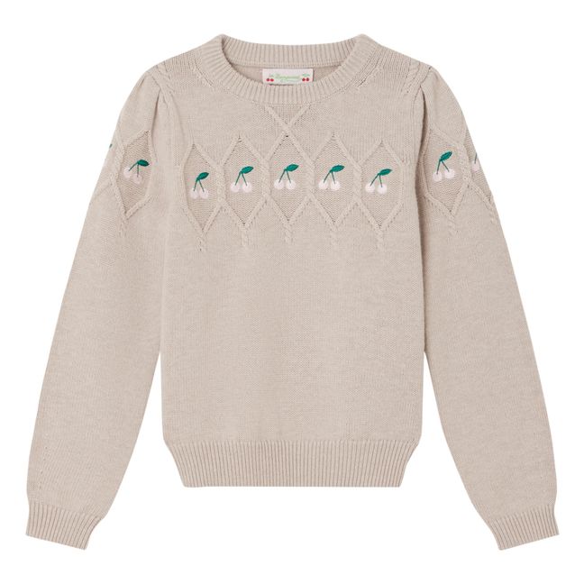 Gestreifter Pullover aus Wolle und Baumwolle Dalphonsa | Grau Meliert