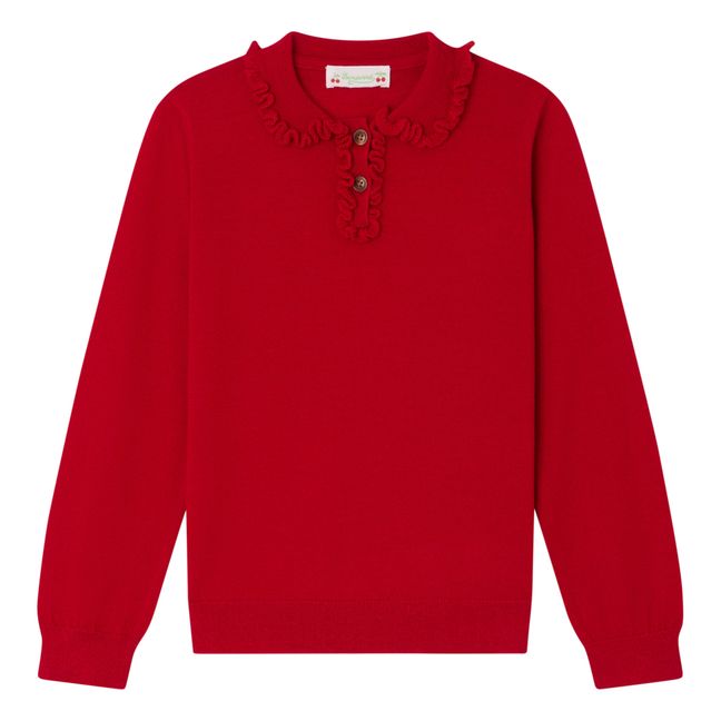 Pull Polo Laine Brynja | Rosso lampone