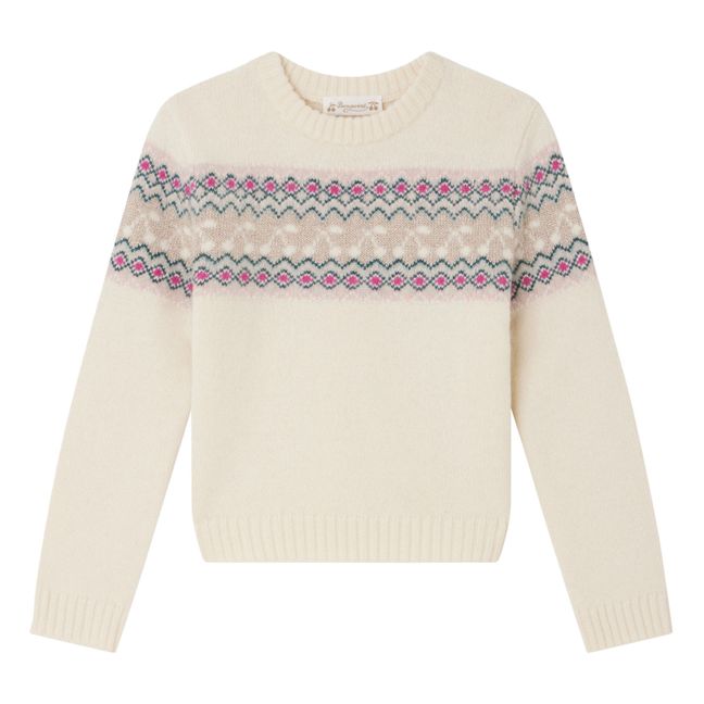 Pull Laine Jacquard Tinoa | Ecru