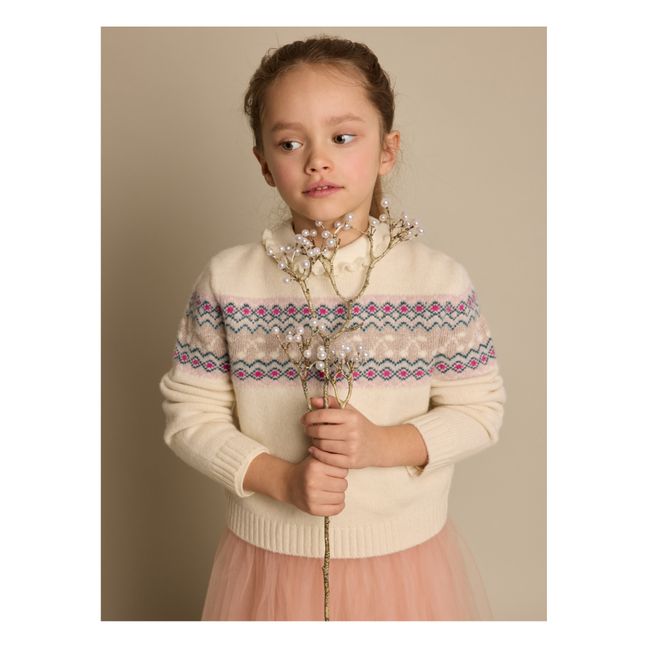 Pull Laine Jacquard Tinoa | Ecru