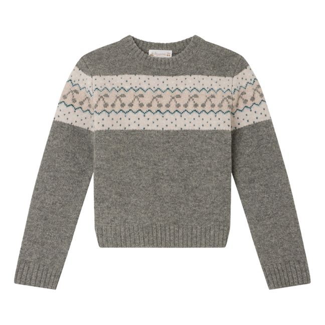 Pull Laine Jacquard Tinoa | Heather grey