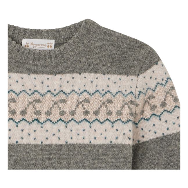 Pull Laine Jacquard Tinoa | Heather grey