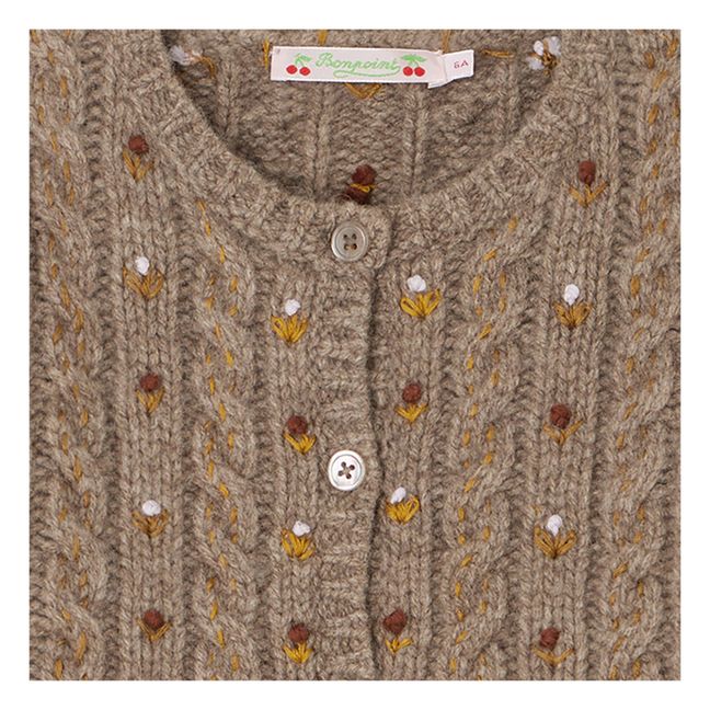 Cardigan Laine Brodé Dallulah | Taupe