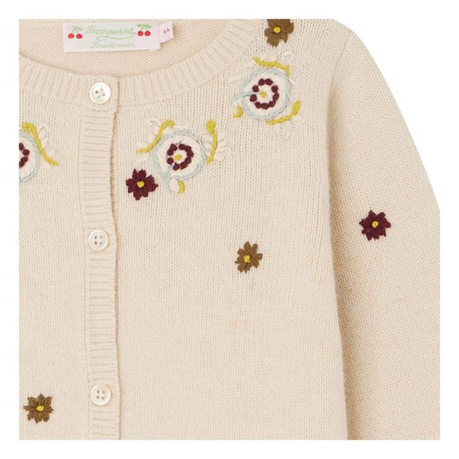 Cardigan Laine Brodé Toesie | Ecru