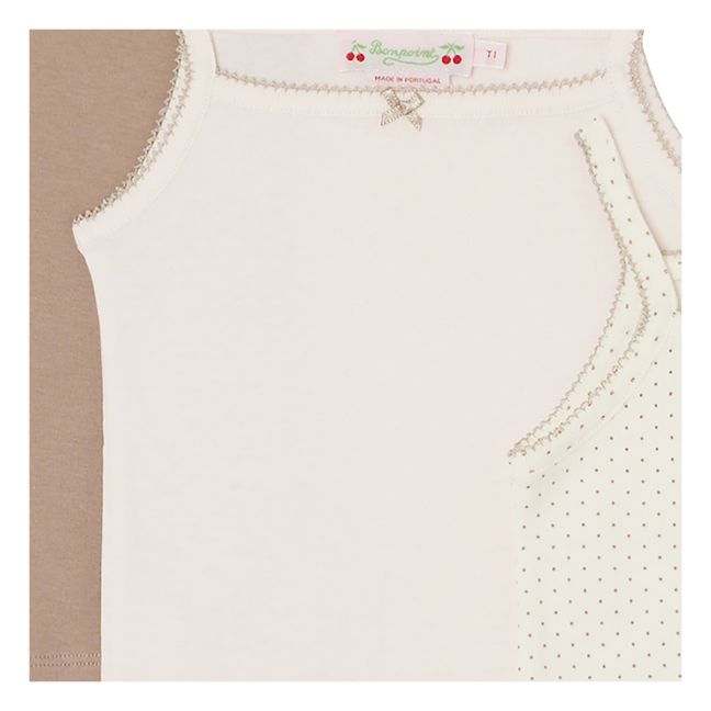Set 3 Débardeurs + Pochon Anice | Rose pâle