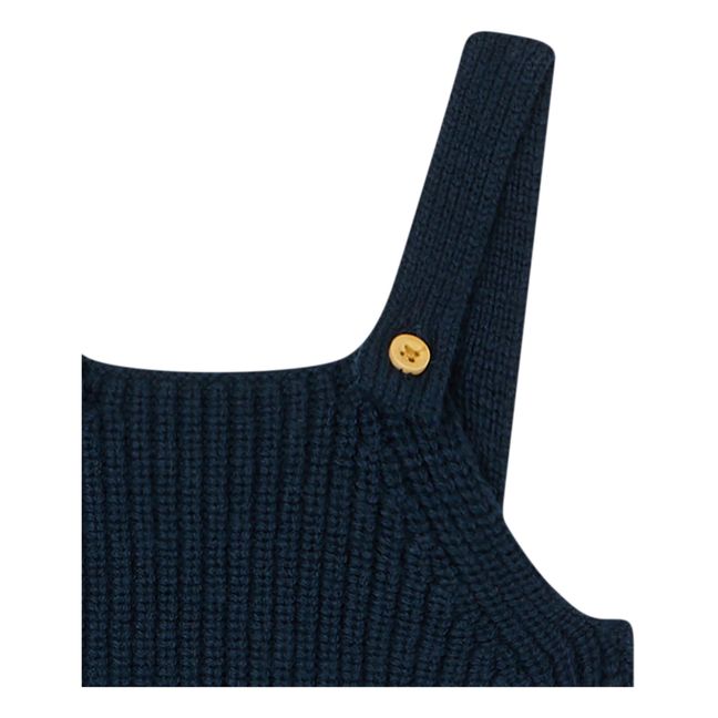 Barboteuse à Bretelles Laine et Cachemire Conie | Peacock blue