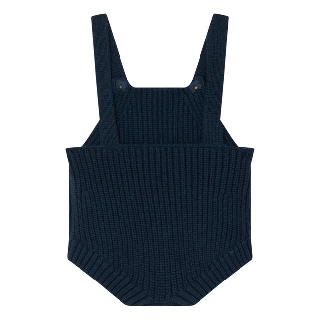 Barboteuse à Bretelles Laine et Cachemire Conie | Peacock blue