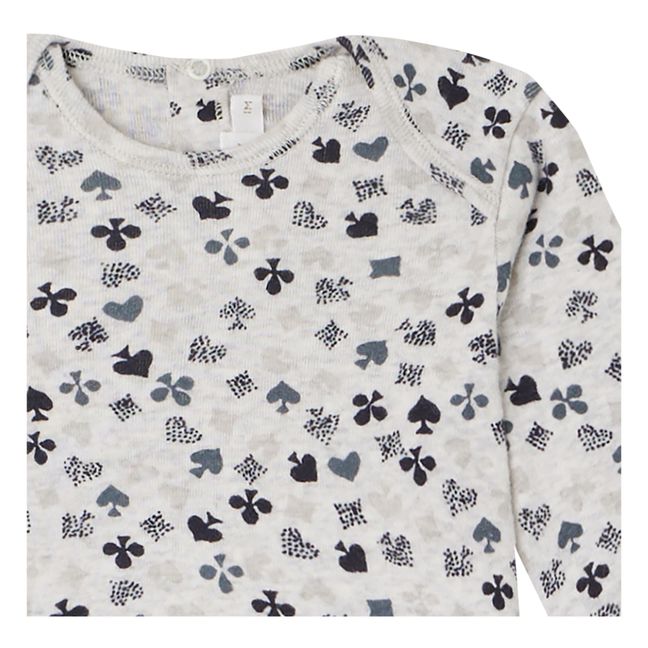 Pyjama à Pieds Jersey Cartes Catia | Gris Jaspeado