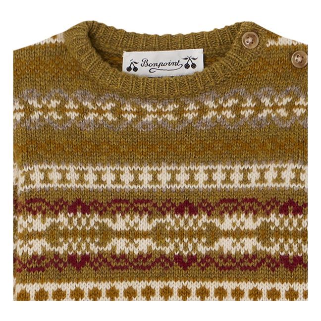 Pull Laine Jacquard Dalmire | Verde Kaki