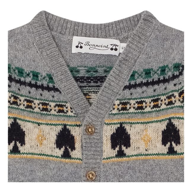 Strickjacke aus Wolle Tahiel | Grau Meliert