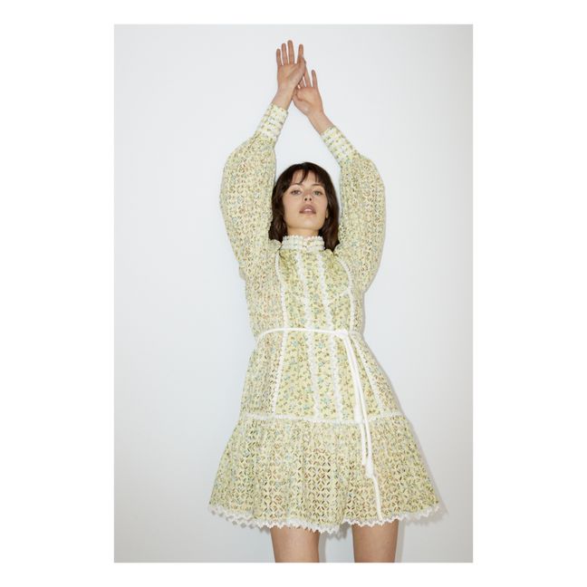 Besticktes Kleid Maeve aus Bio-Baumwolle | Mintgrün